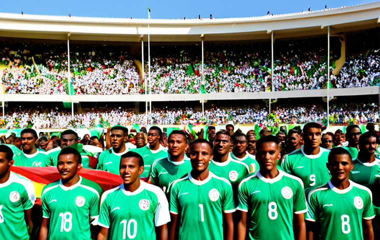코모로 아프리카 축구 연맹 참여 - Comoros National Team Pride**
"A packed stadium in Moroni, Comoros, during a national team football...